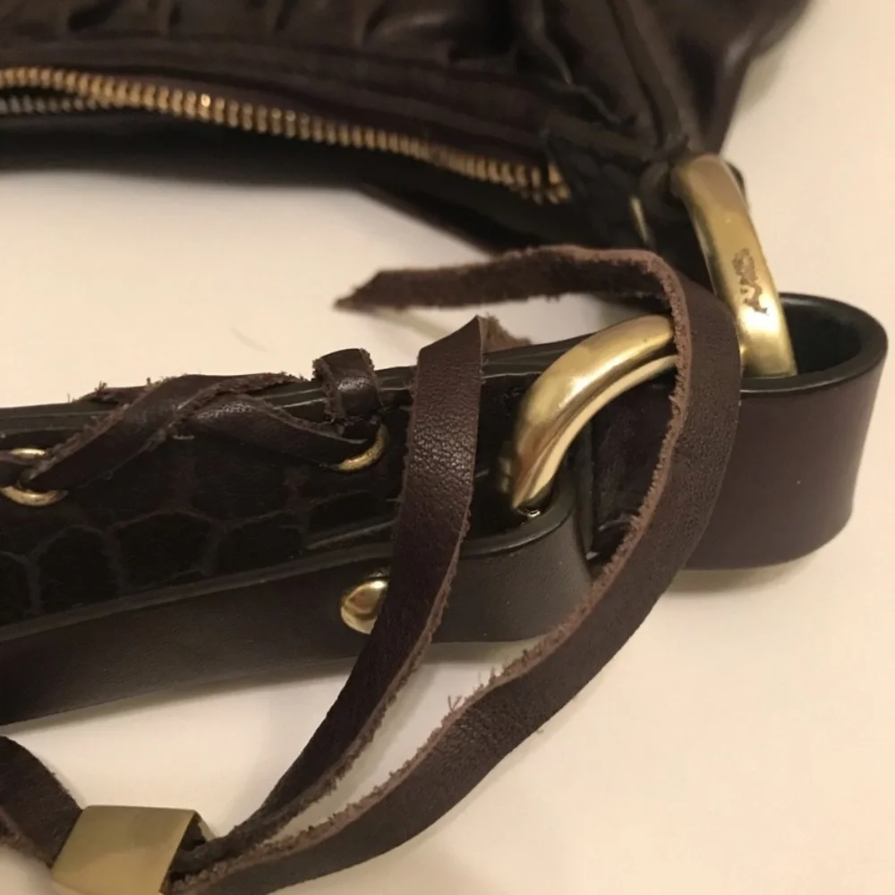 Damaged - DKNY Brown Leather Hobo Bag